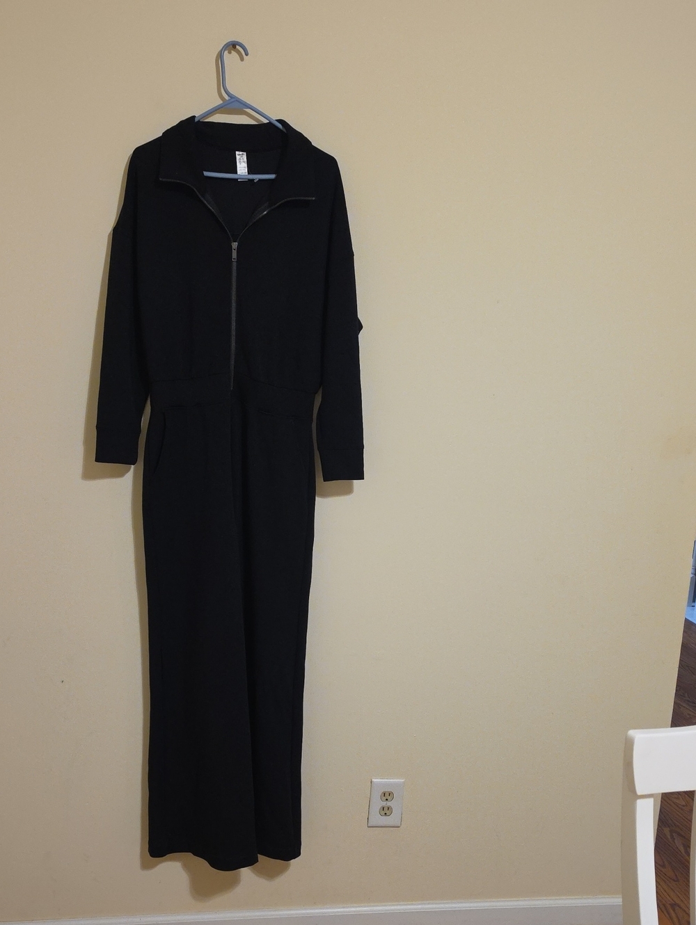 SPANX Black Wide-Leg Jumpsuit with Zip Front